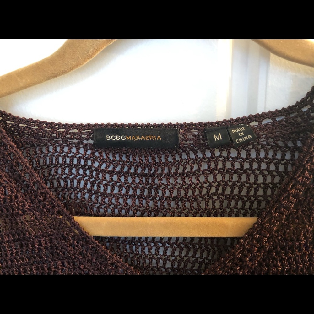 BCBG Boho Brown Crochet Sweater - Picture 2 of 2